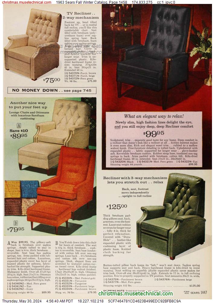 1963 Sears Fall Winter Catalog, Page 1458