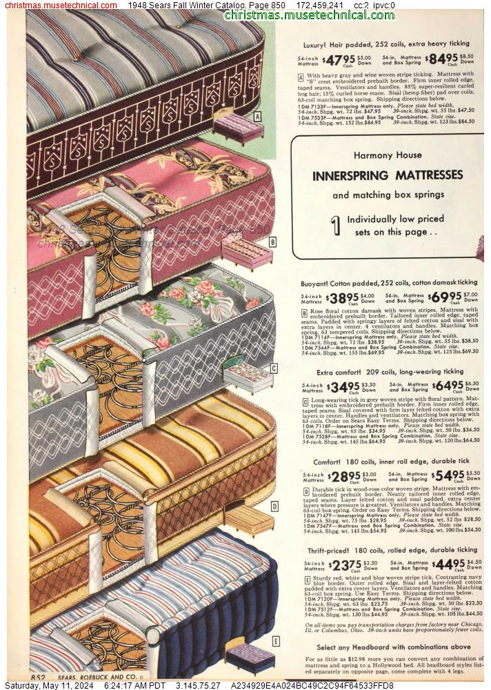 1948 Sears Fall Winter Catalog, Page 850