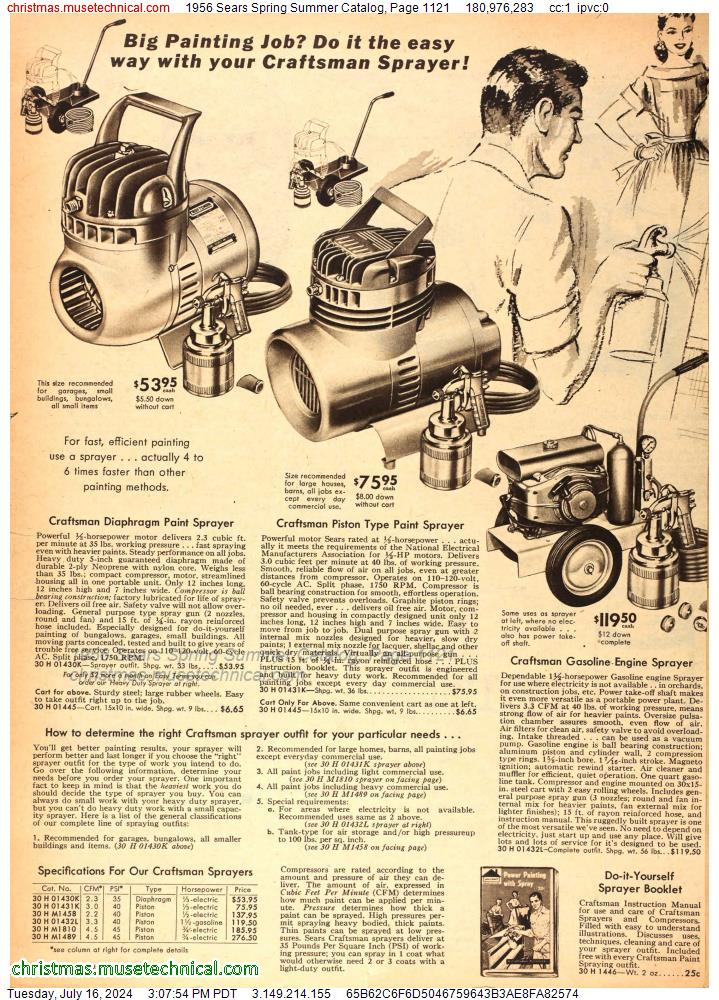 1956 Sears Spring Summer Catalog, Page 1121