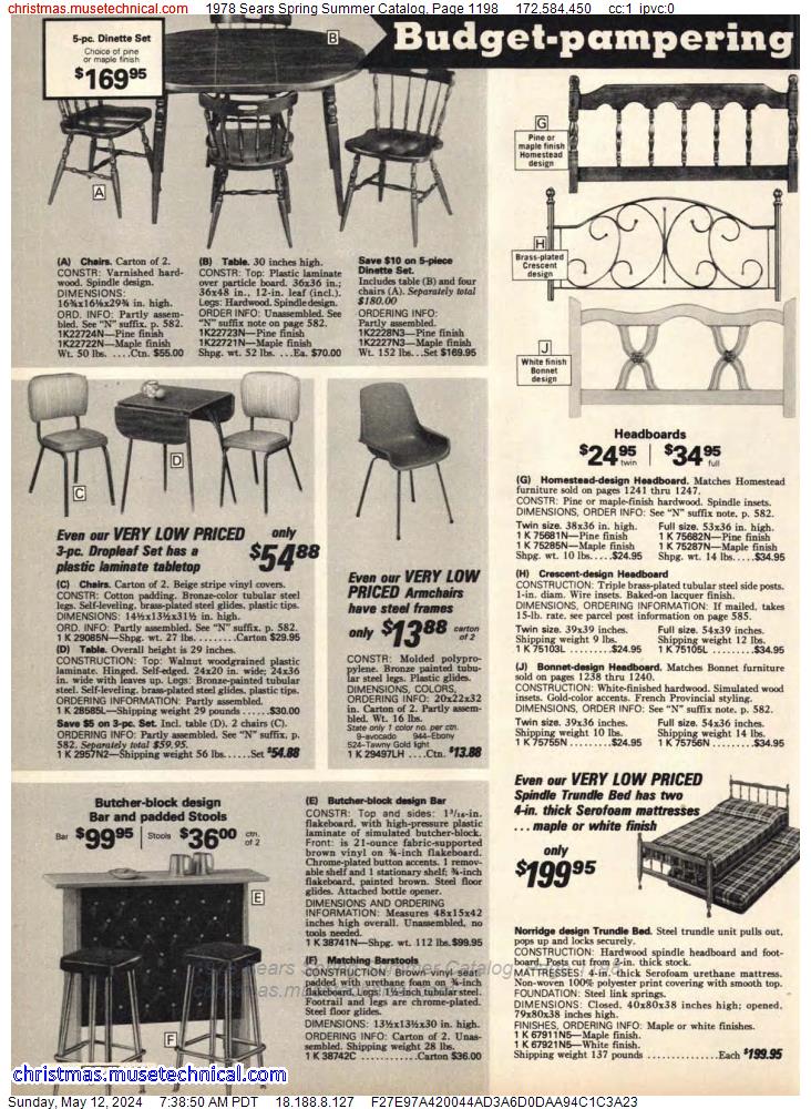 1978 Sears Spring Summer Catalog, Page 1198