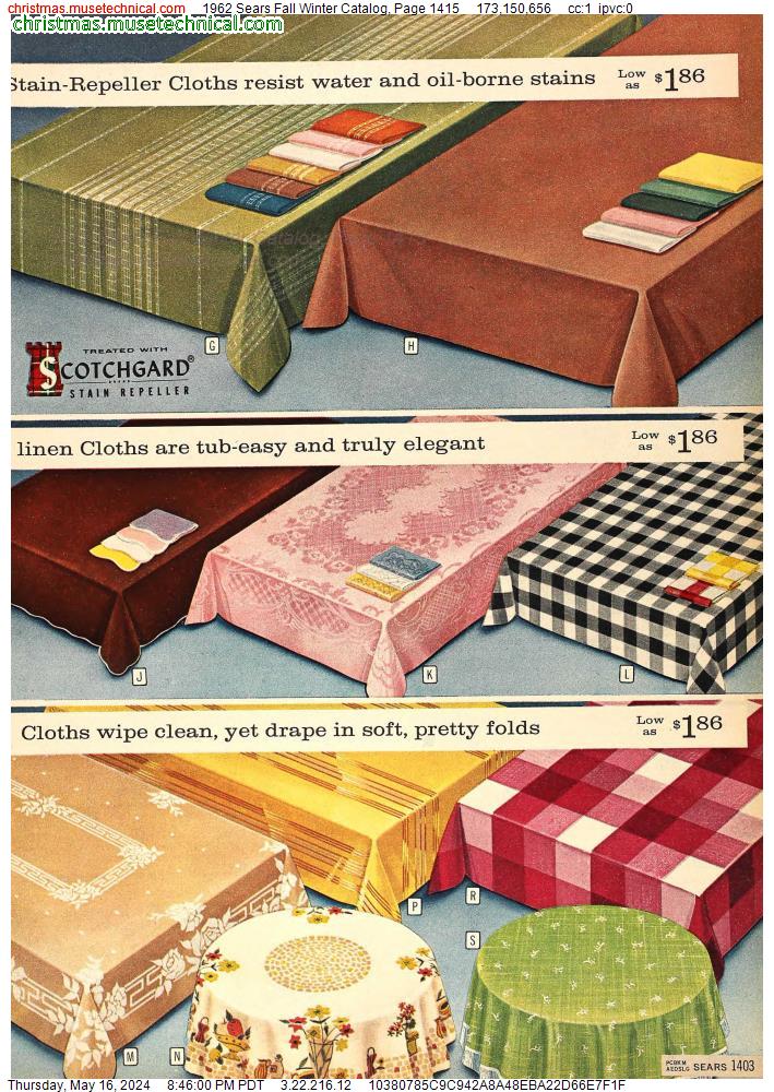 1962 Sears Fall Winter Catalog, Page 1415