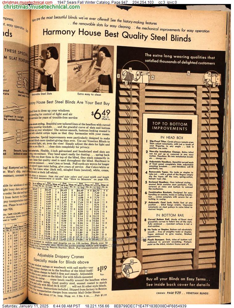 1947 Sears Fall Winter Catalog, Page 947