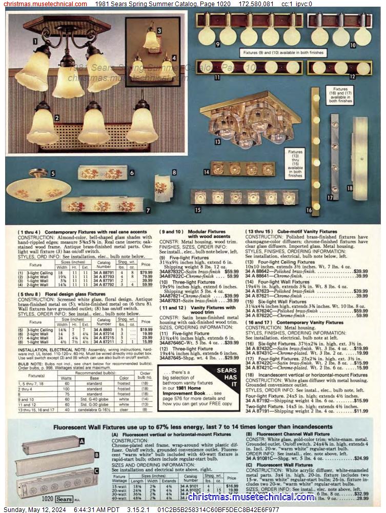 1981 Sears Spring Summer Catalog, Page 1020