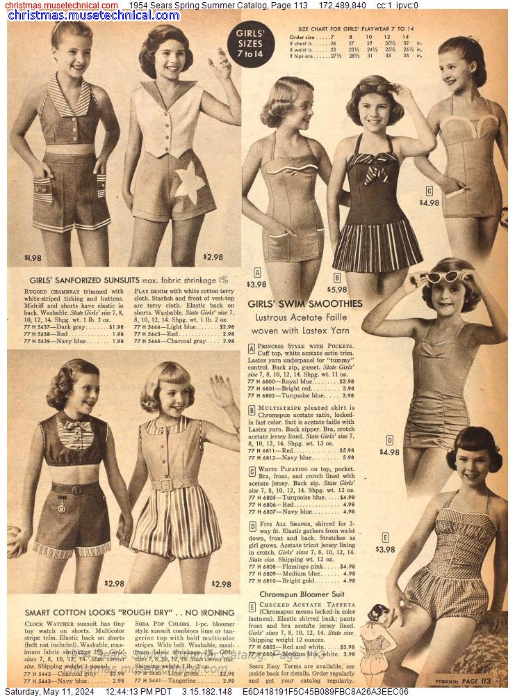 1954 Sears Spring Summer Catalog, Page 113