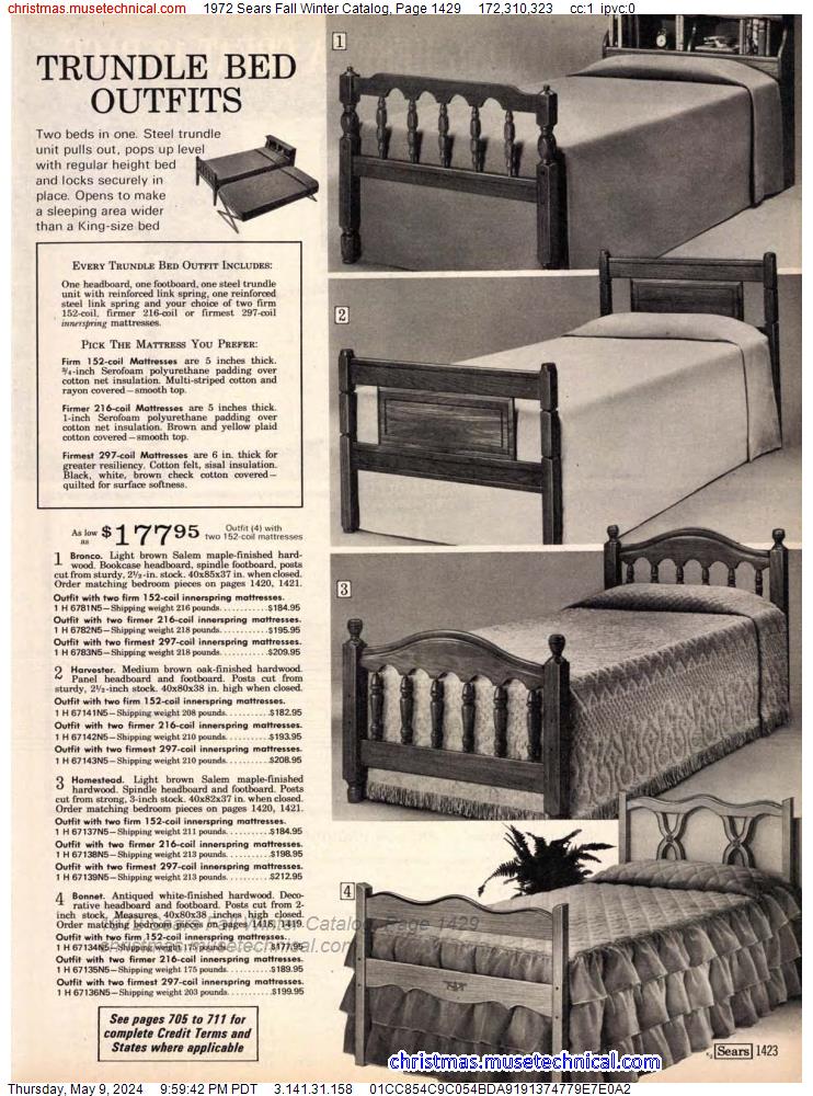 1972 Sears Fall Winter Catalog, Page 1429