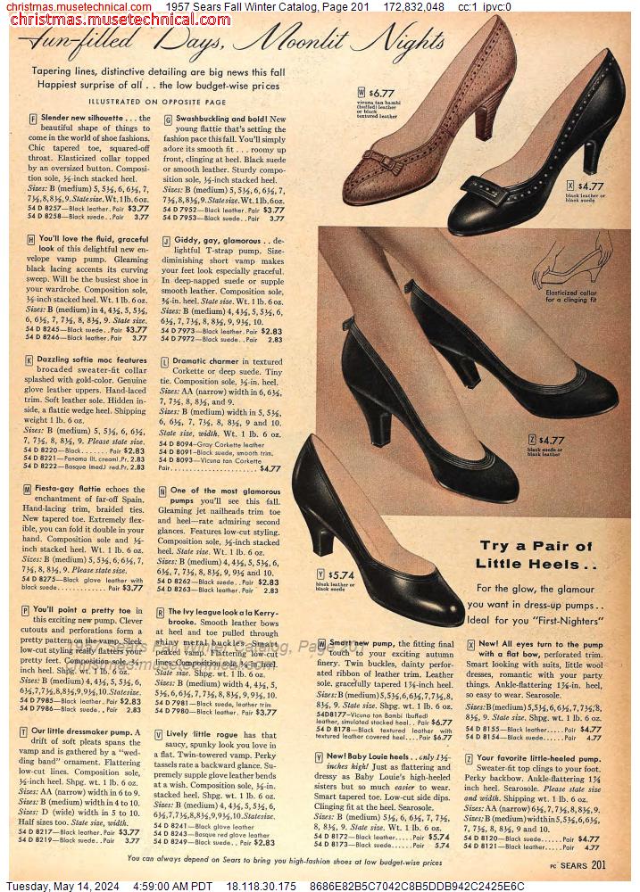 1957 Sears Fall Winter Catalog, Page 201
