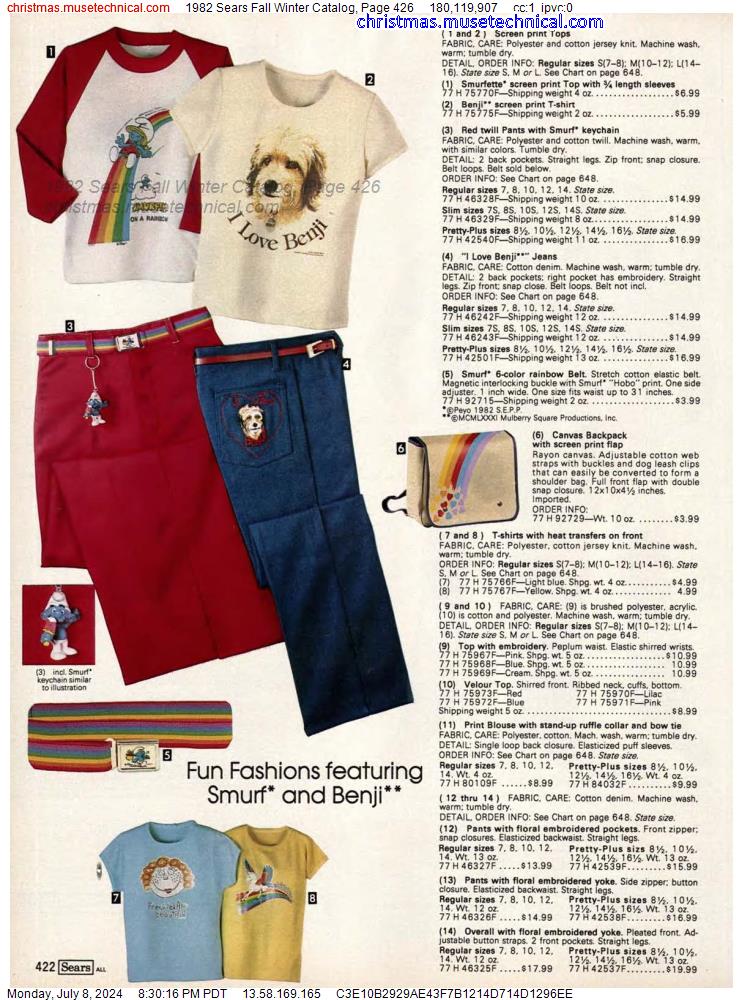 1982 Sears Fall Winter Catalog, Page 426