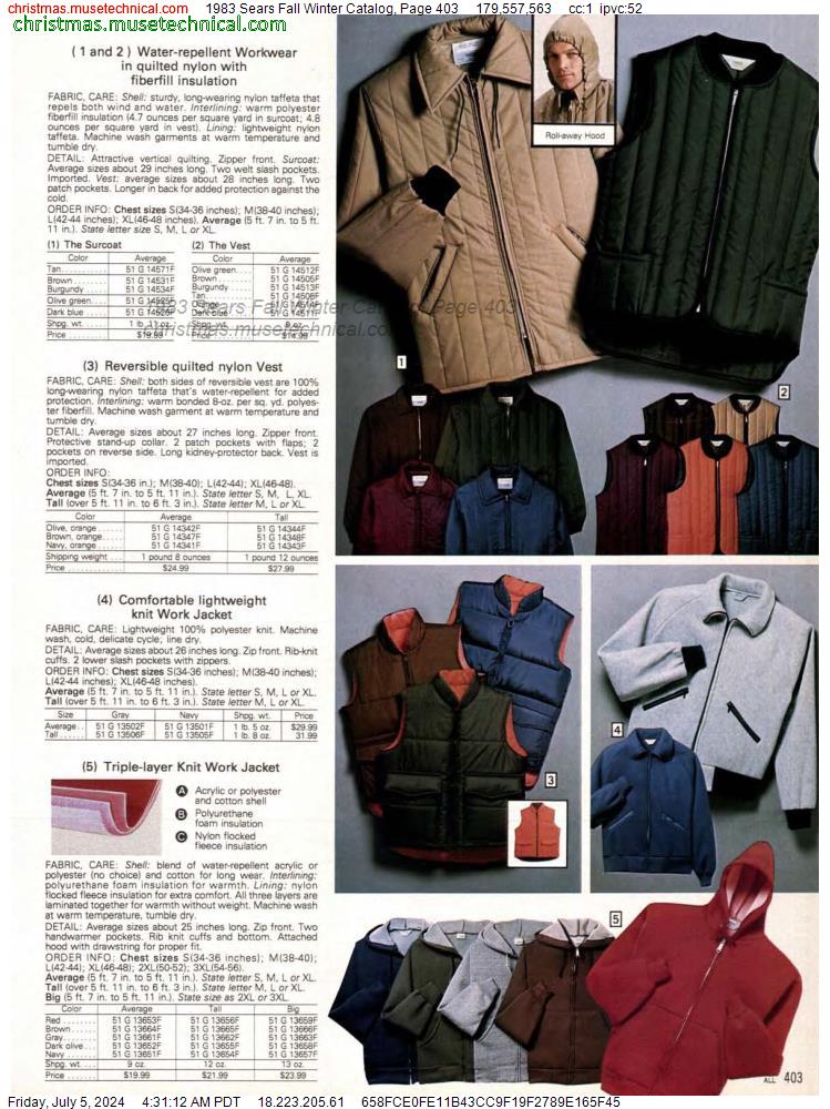 1983 Sears Fall Winter Catalog, Page 403