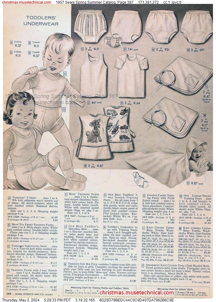 1957 Sears Spring Summer Catalog, Page 387