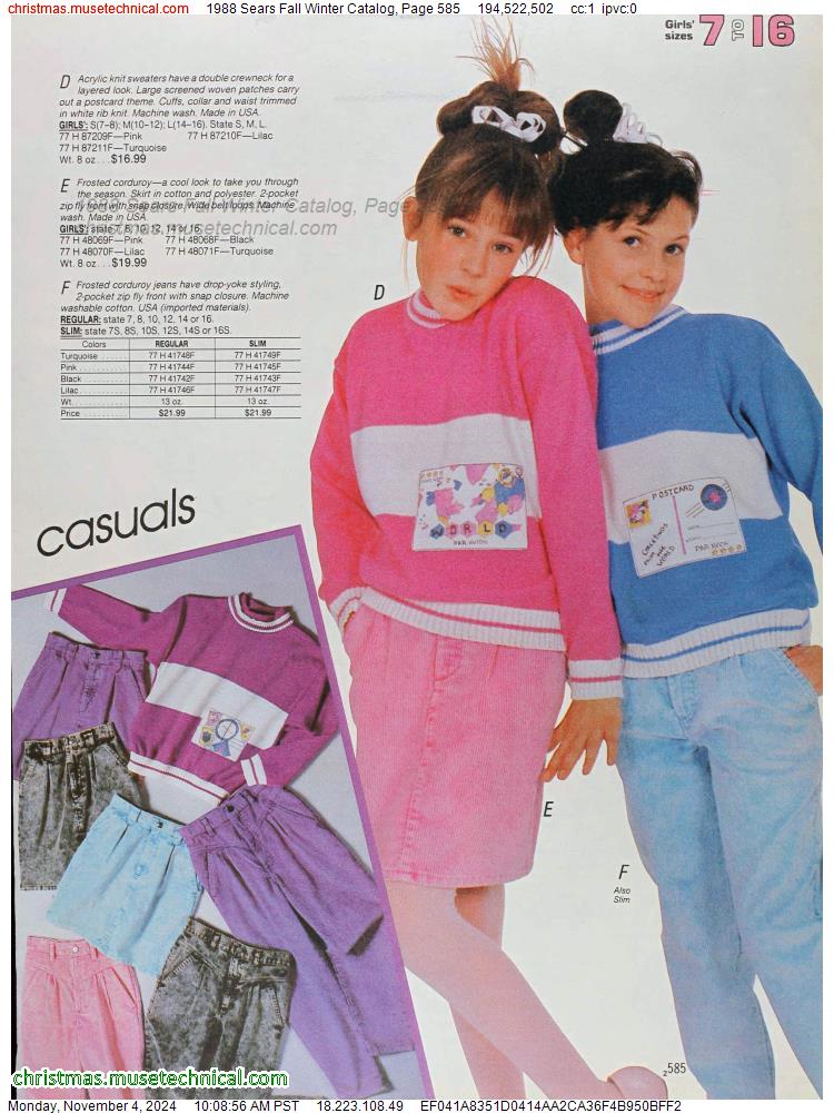 1988 Sears Fall Winter Catalog, Page 585 - Catalogs & Wishbooks