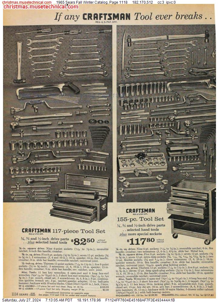 1965 Sears Fall Winter Catalog, Page 1118