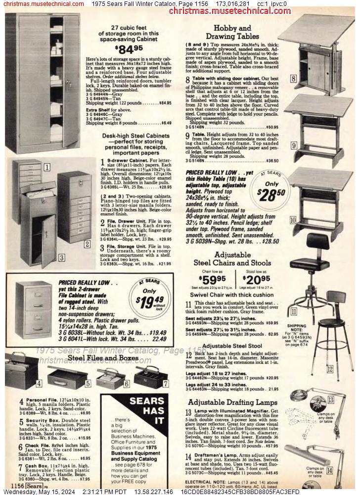 1975 Sears Fall Winter Catalog, Page 1156