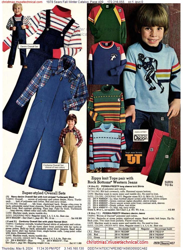 1978 Sears Fall Winter Catalog, Page 409