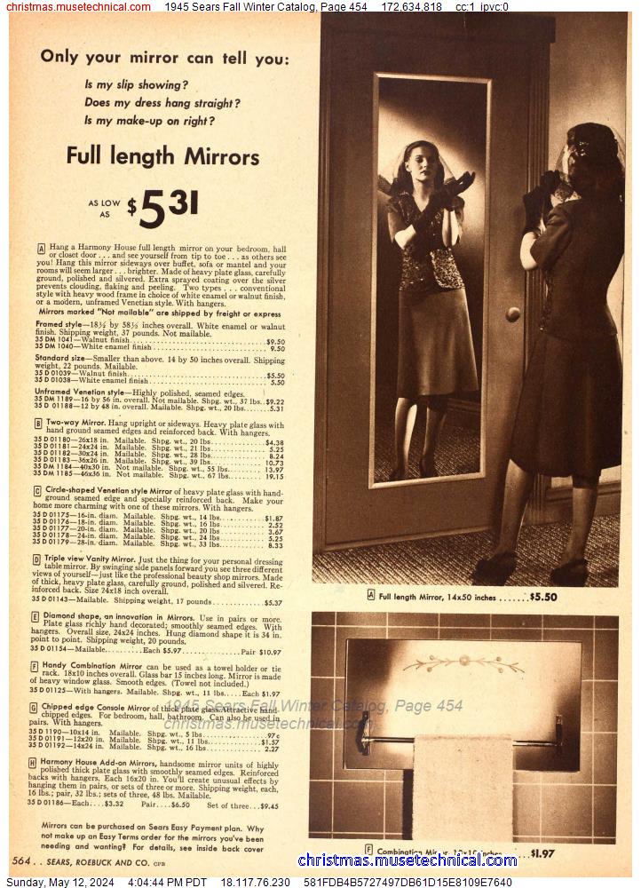 1945 Sears Fall Winter Catalog, Page 454