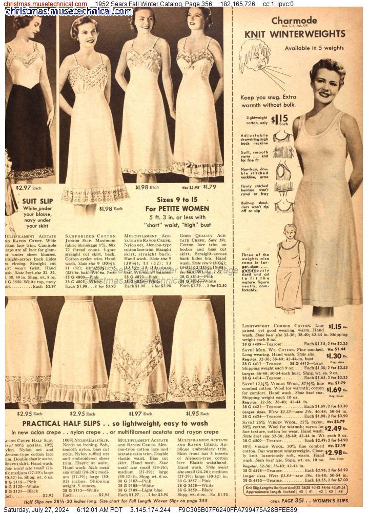 1952 Sears Fall Winter Catalog, Page 356