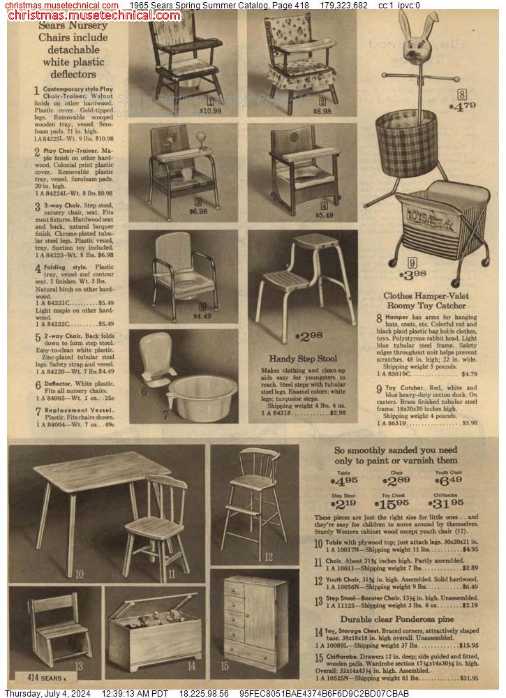 1965 Sears Spring Summer Catalog, Page 418