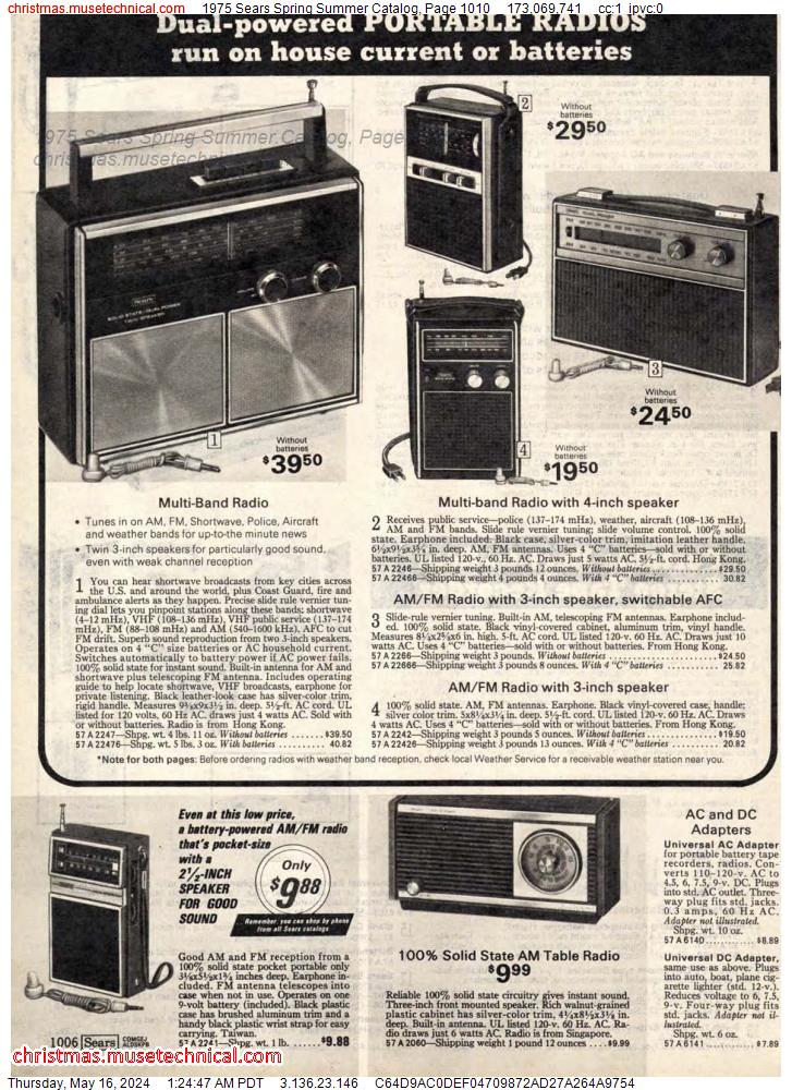 1975 Sears Spring Summer Catalog, Page 1010