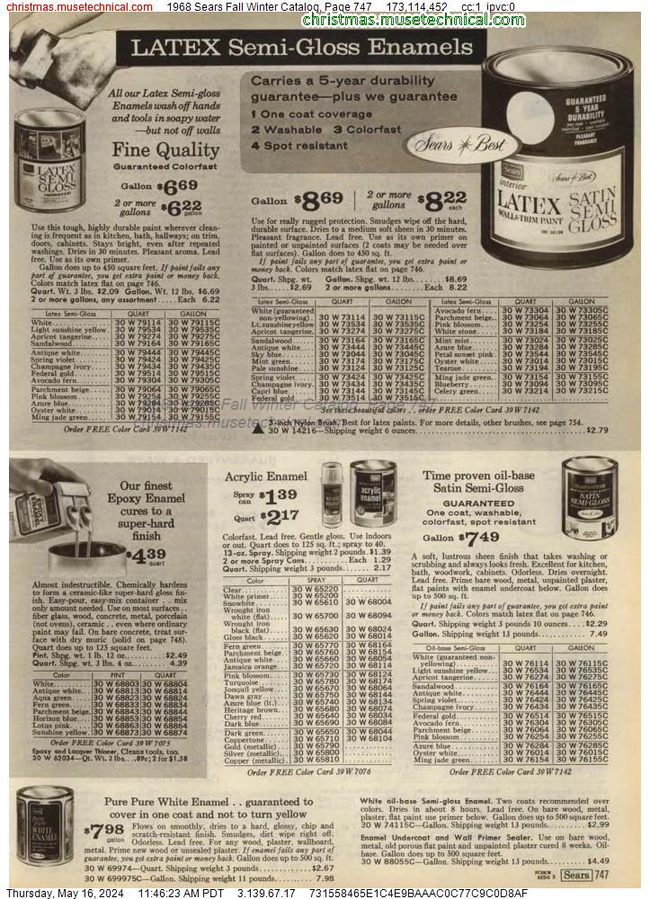 1968 Sears Fall Winter Catalog, Page 747