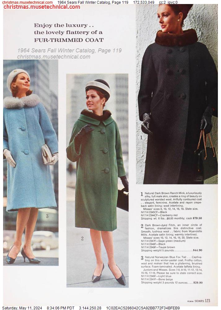1964 Sears Fall Winter Catalog, Page 119