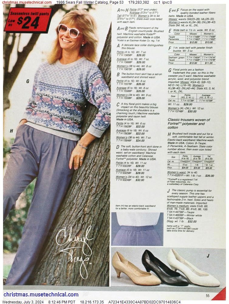 1986 Sears Fall Winter Catalog, Page 53
