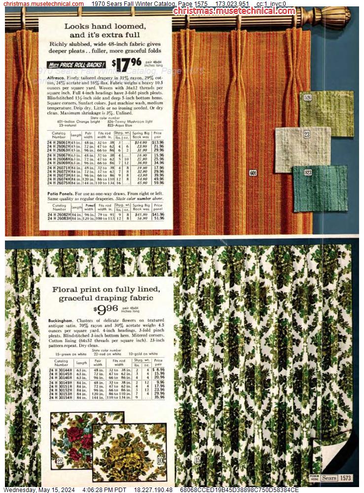 1970 Sears Fall Winter Catalog, Page 1575