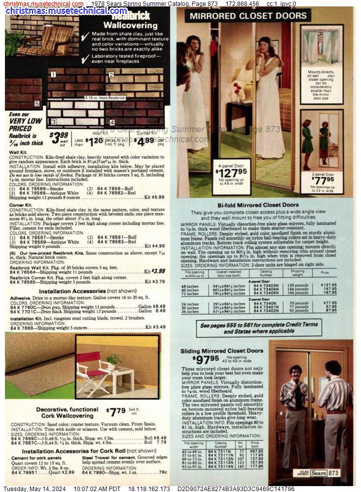 1978 Sears Spring Summer Catalog, Page 873
