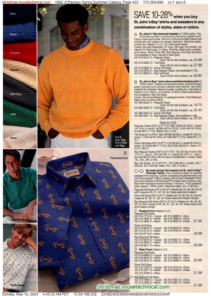 1992 JCPenney Spring Summer Catalog, Page 422