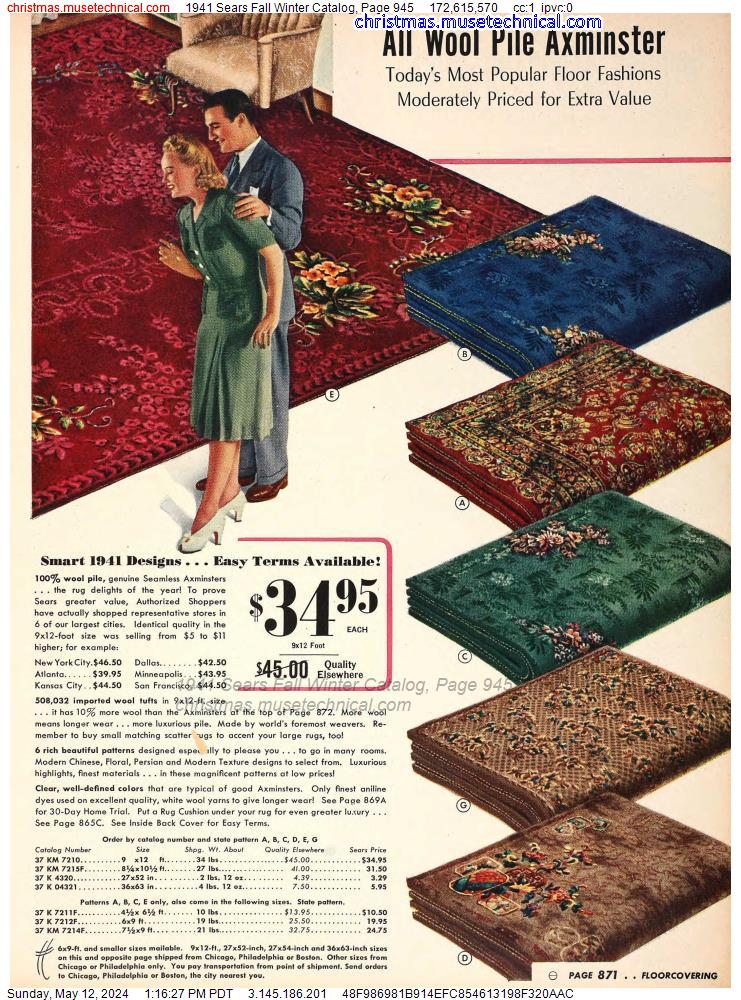 1941 Sears Fall Winter Catalog, Page 945