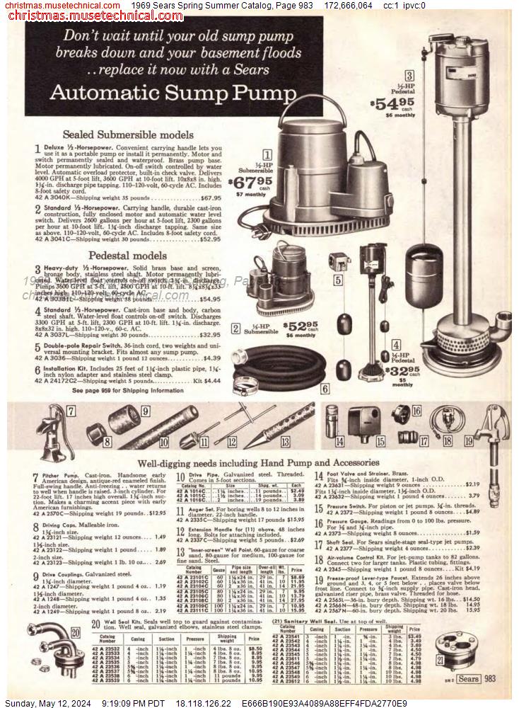 1969 Sears Spring Summer Catalog, Page 983