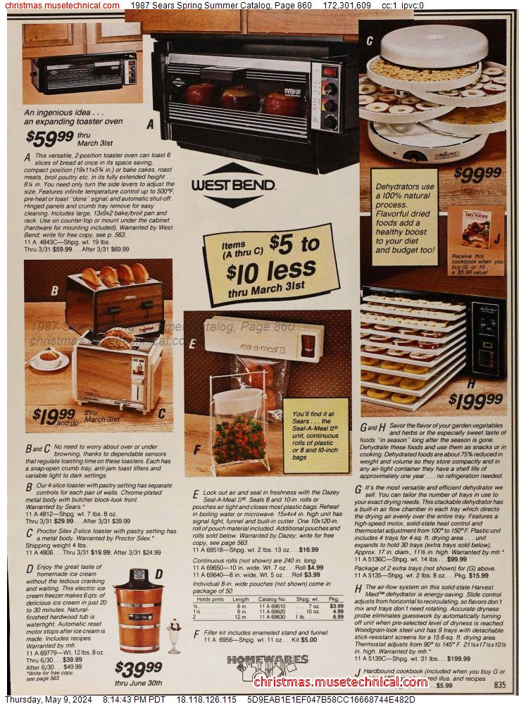 1987 Sears Spring Summer Catalog, Page 860