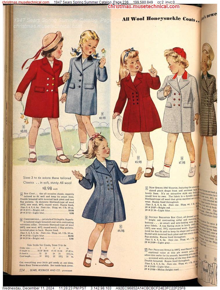 1947 Sears Spring Summer Catalog, Page 236