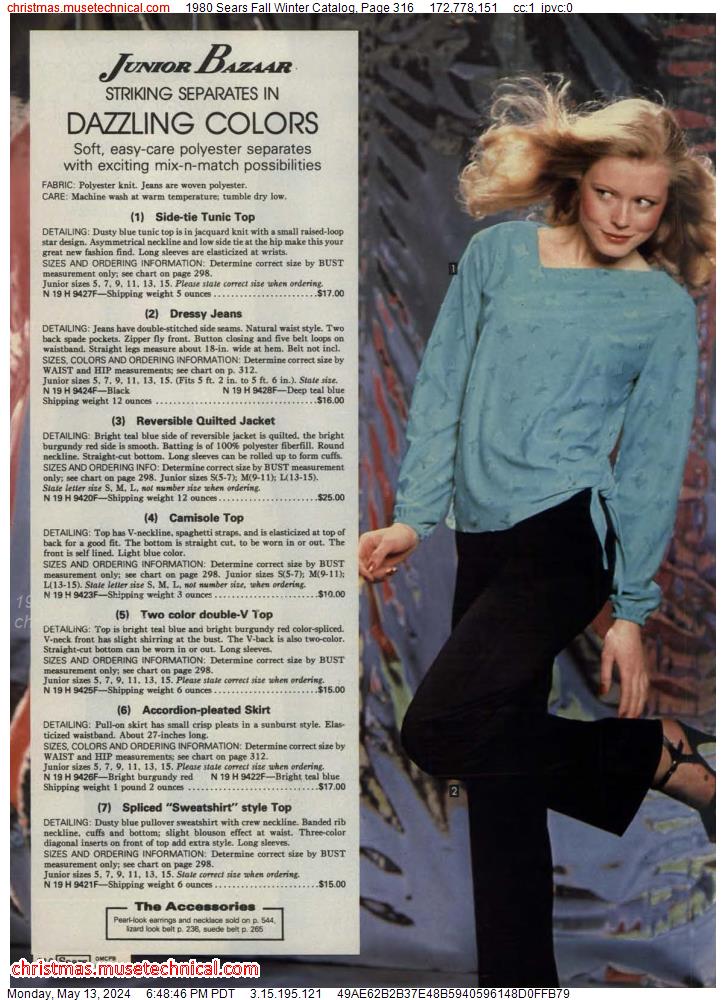 1980 Sears Fall Winter Catalog, Page 316
