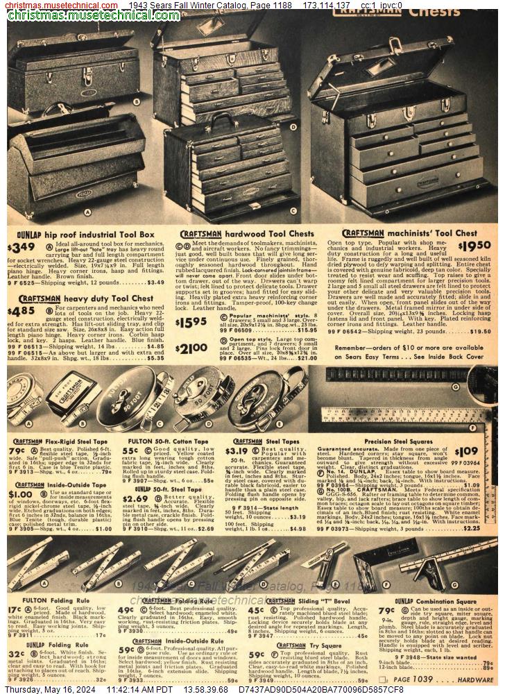1943 Sears Fall Winter Catalog, Page 1188