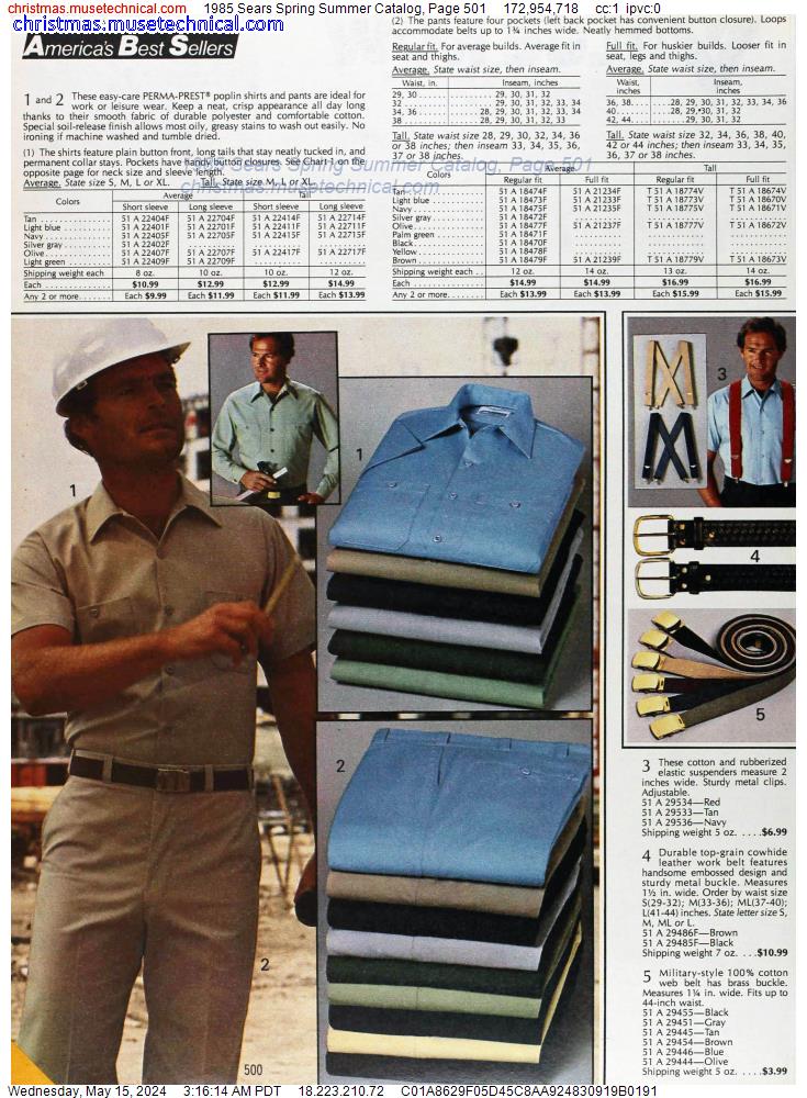 1985 Sears Spring Summer Catalog, Page 501