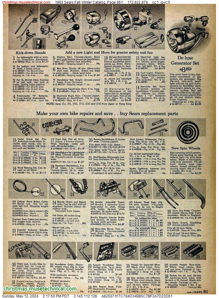 1965 Sears Fall Winter Catalog, Page 861