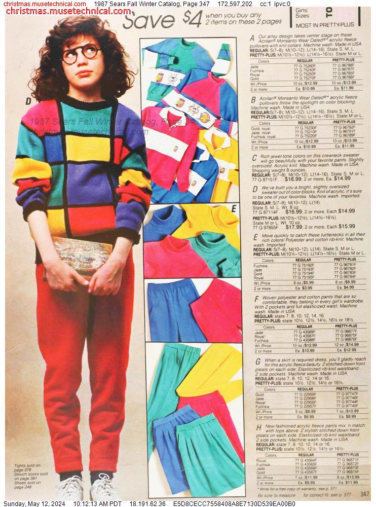 1987 Sears Fall Winter Catalog, Page 347