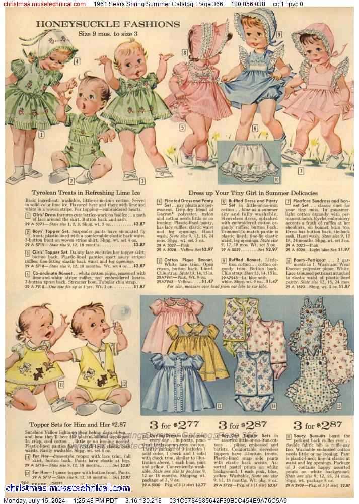1961 Sears Spring Summer Catalog, Page 366