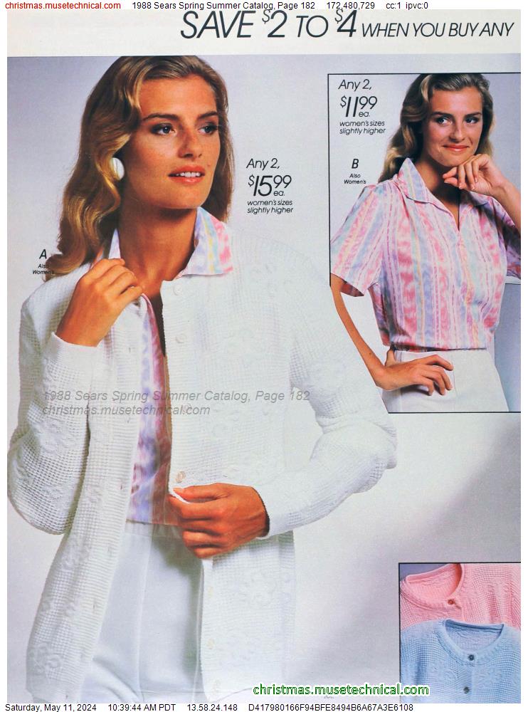 1988 Sears Spring Summer Catalog, Page 182