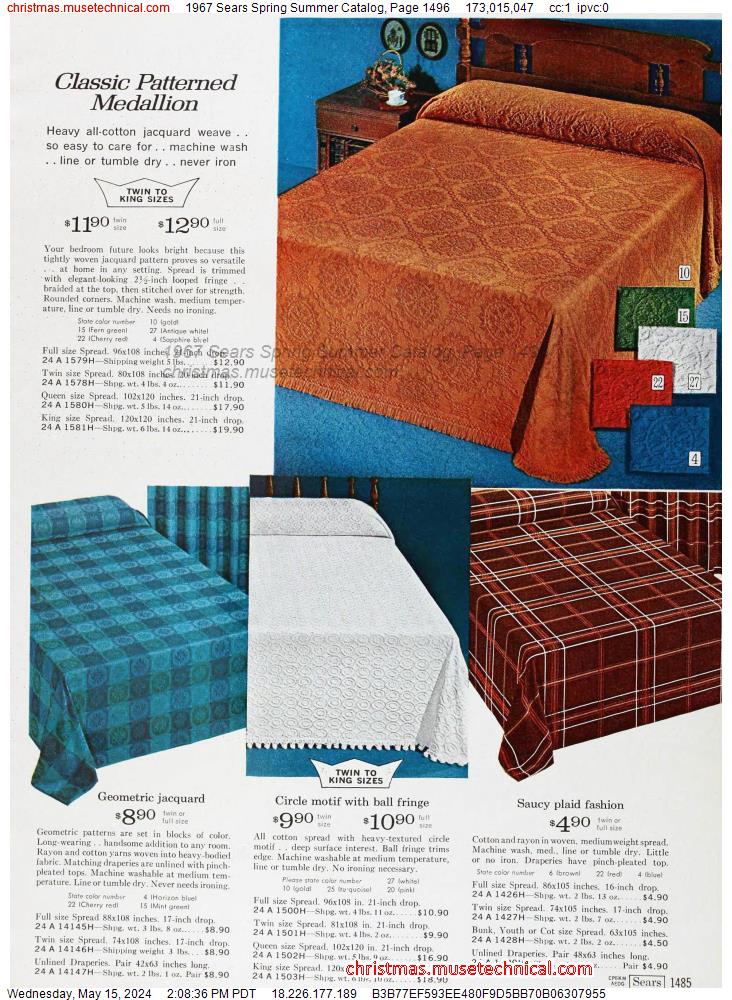 1967 Sears Spring Summer Catalog, Page 1496