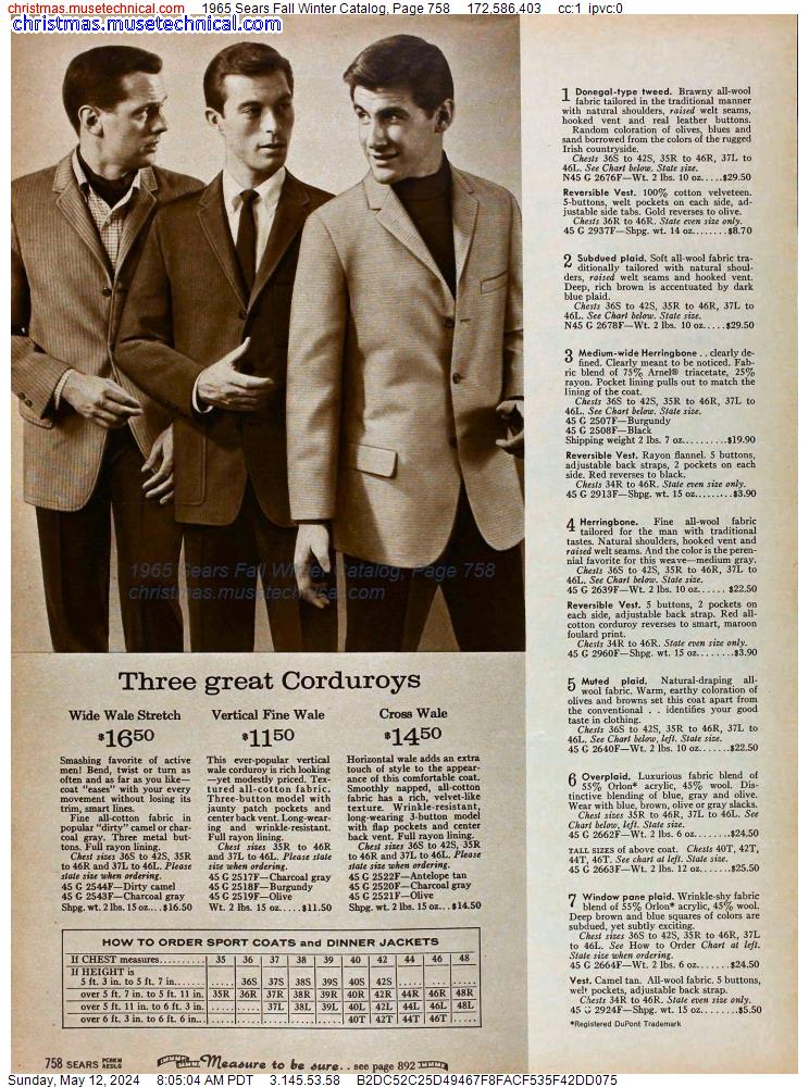 1965 Sears Fall Winter Catalog, Page 758