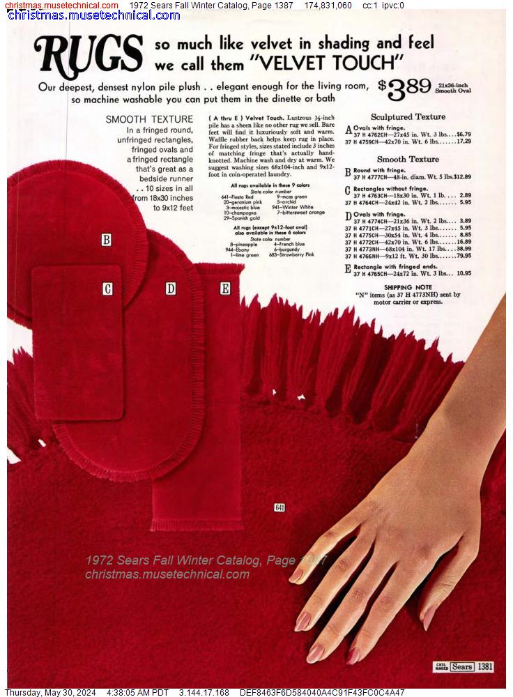 1972 Sears Fall Winter Catalog, Page 1387