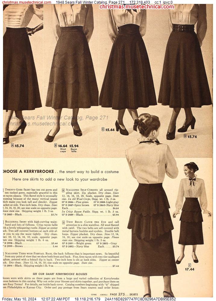 1948 Sears Fall Winter Catalog, Page 271