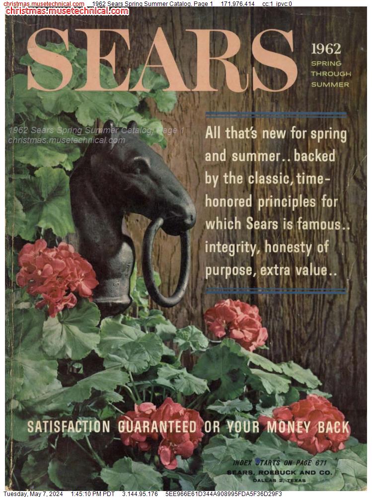 1962 Sears Spring Summer Catalog, Page 1