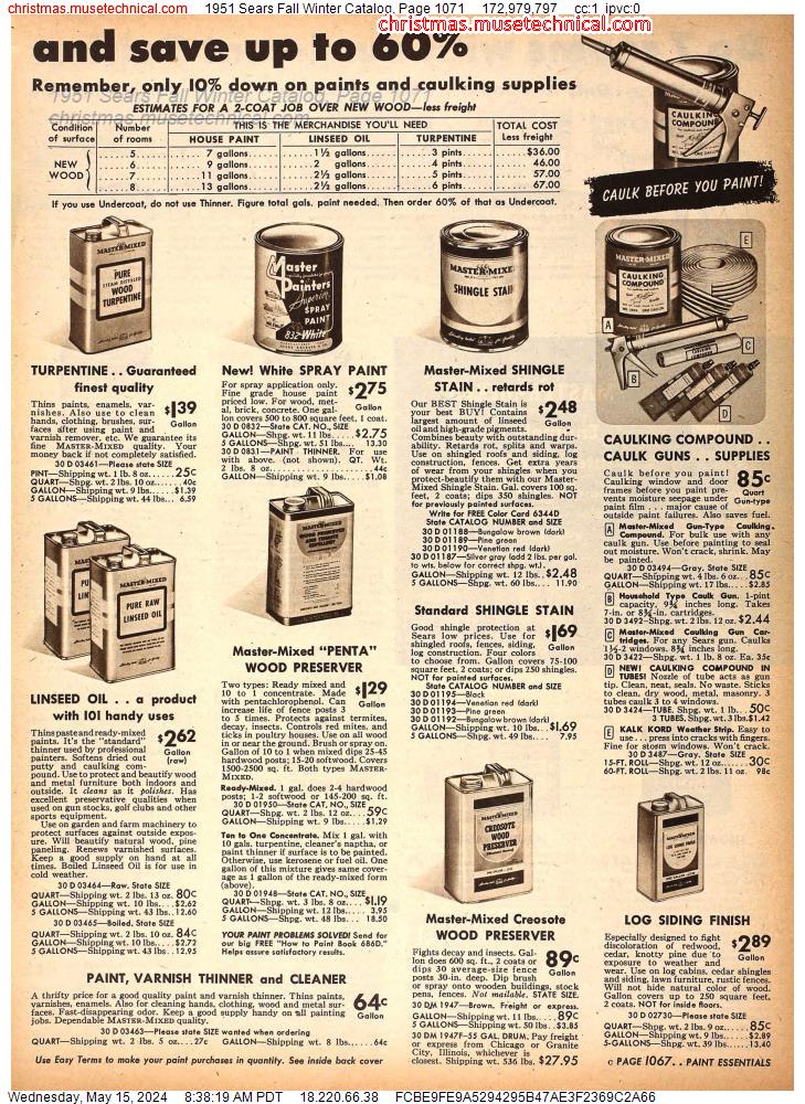 1951 Sears Fall Winter Catalog, Page 1071