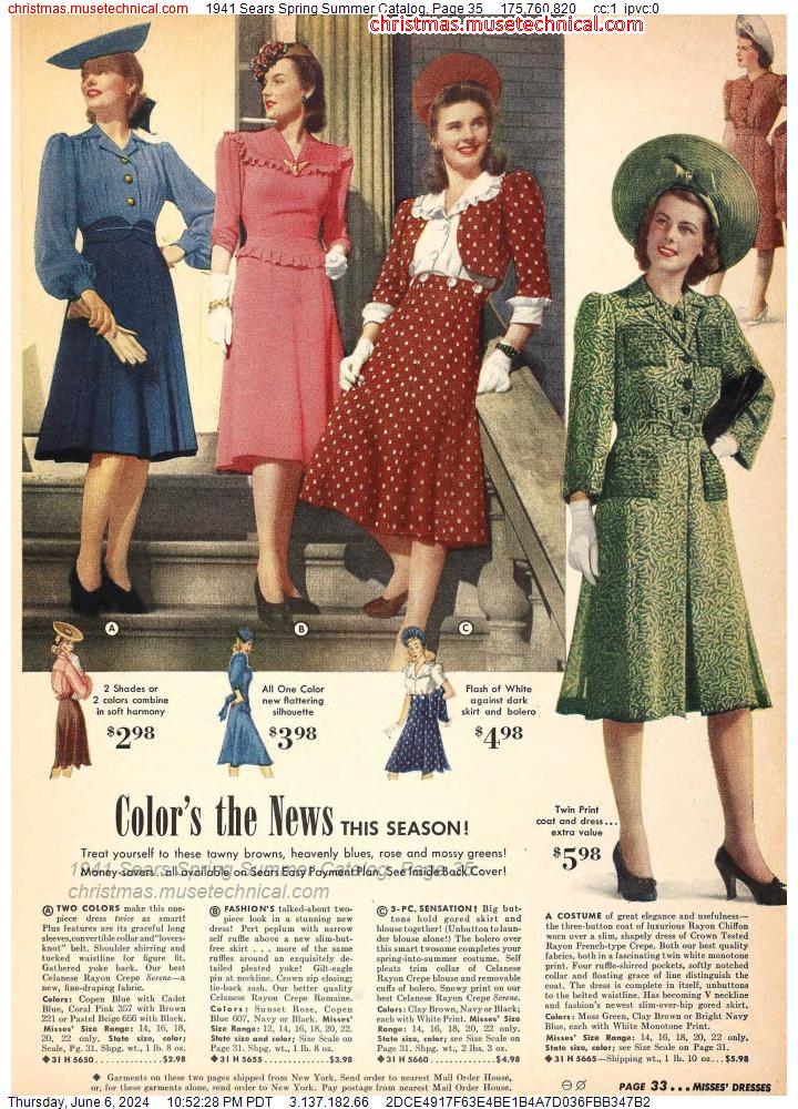 1941 Sears Spring Summer Catalog, Page 35