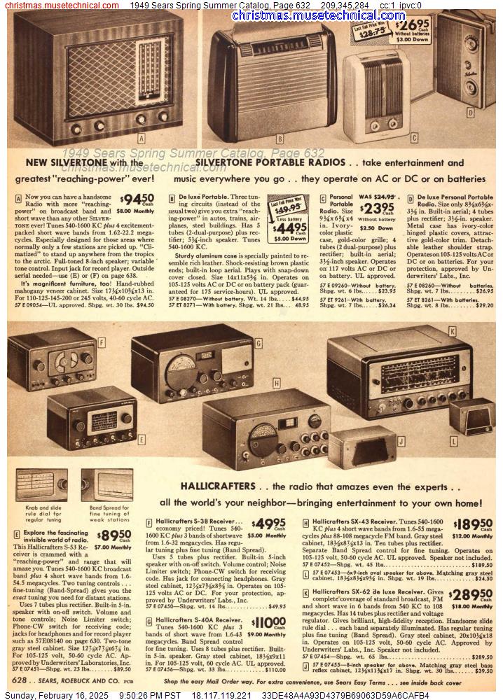 1949 Sears Spring Summer Catalog, Page 632