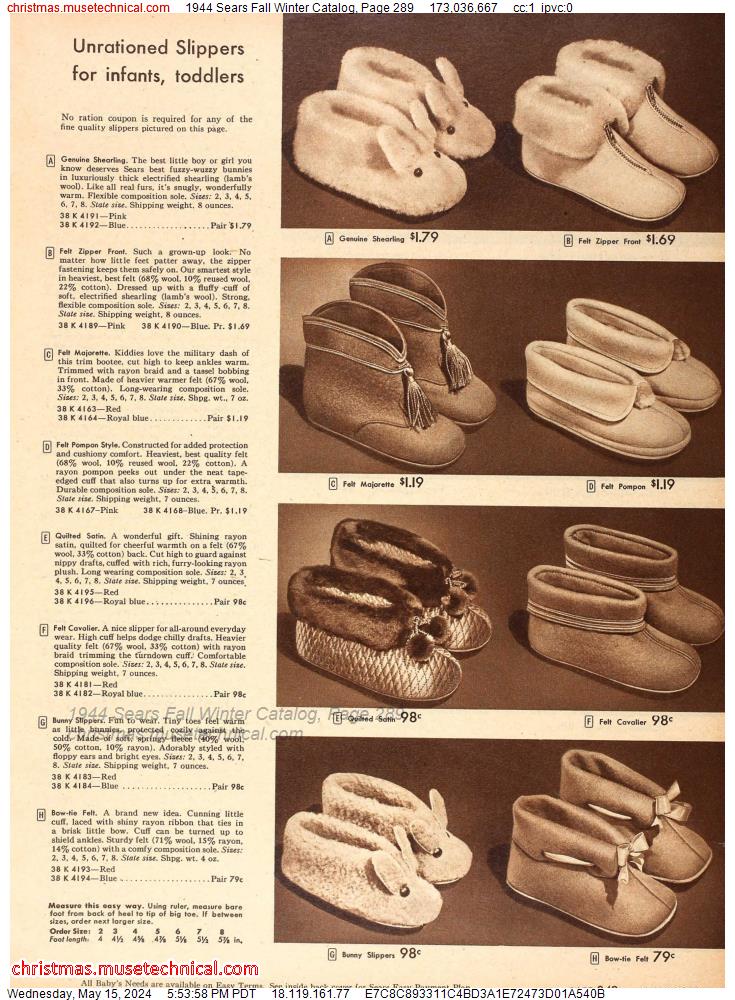 1944 Sears Fall Winter Catalog, Page 289