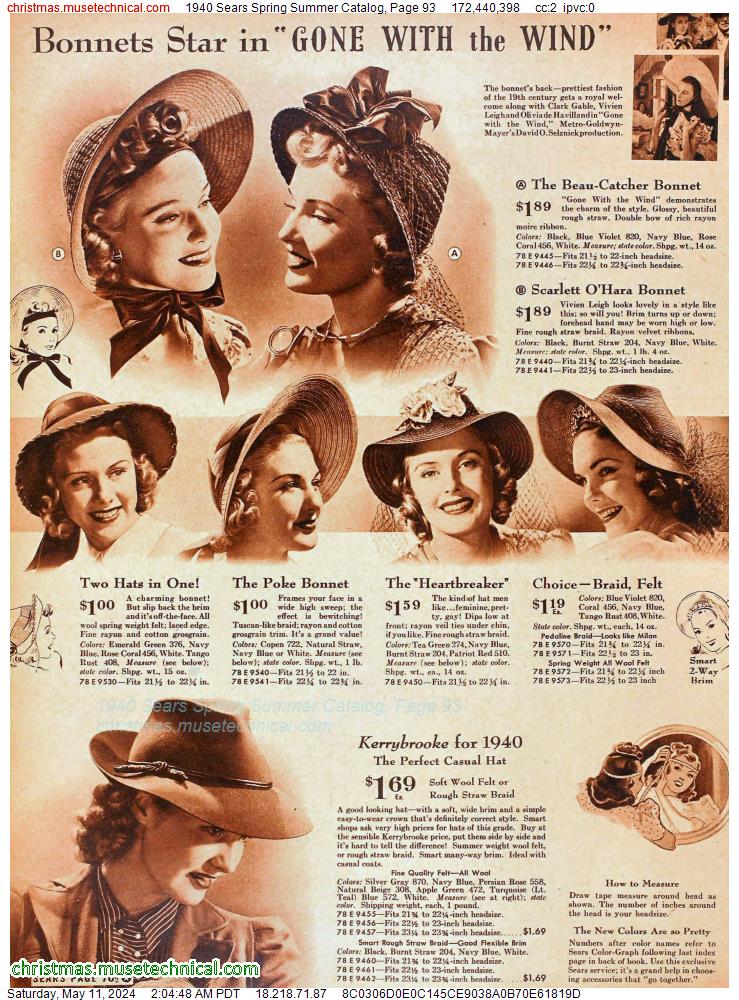 1940 Sears Spring Summer Catalog, Page 93
