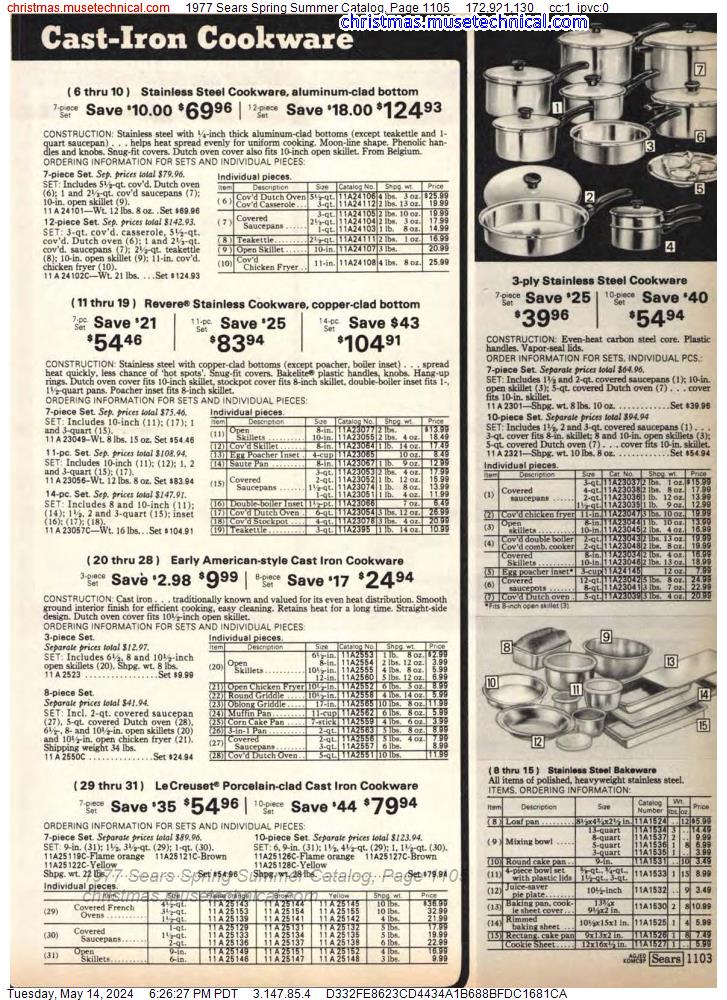1977 Sears Spring Summer Catalog, Page 1105