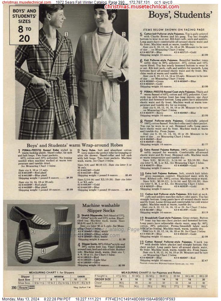 1972 Sears Fall Winter Catalog, Page 390
